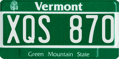 VT license plate XQS870