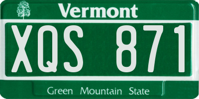 VT license plate XQS871