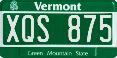 VT license plate XQS875