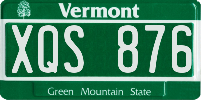 VT license plate XQS876