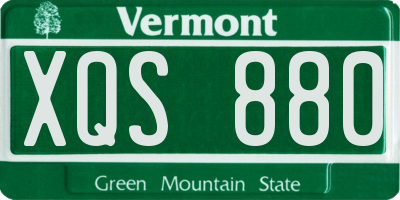 VT license plate XQS880