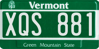 VT license plate XQS881