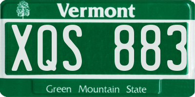 VT license plate XQS883