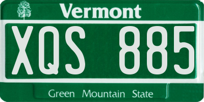 VT license plate XQS885