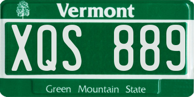 VT license plate XQS889
