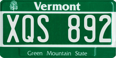 VT license plate XQS892