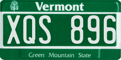 VT license plate XQS896