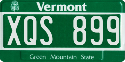 VT license plate XQS899