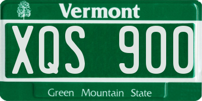 VT license plate XQS900