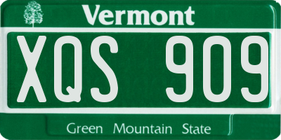 VT license plate XQS909