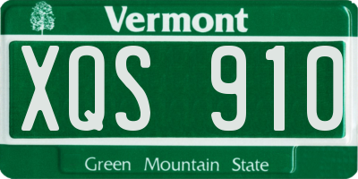 VT license plate XQS910