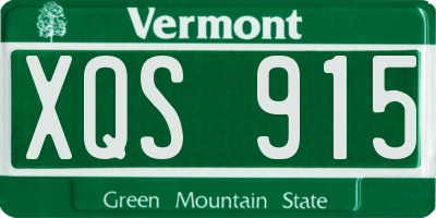 VT license plate XQS915
