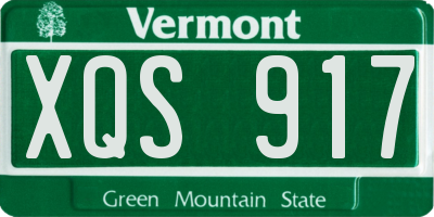 VT license plate XQS917