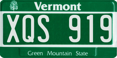 VT license plate XQS919