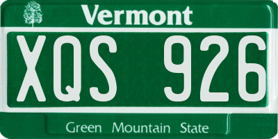 VT license plate XQS926