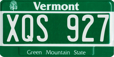 VT license plate XQS927