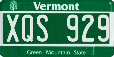 VT license plate XQS929