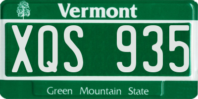VT license plate XQS935