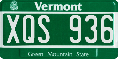 VT license plate XQS936