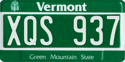 VT license plate XQS937