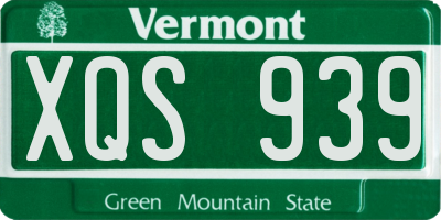 VT license plate XQS939