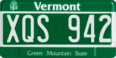VT license plate XQS942