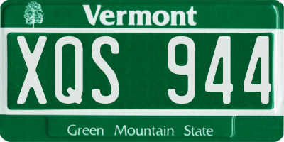 VT license plate XQS944