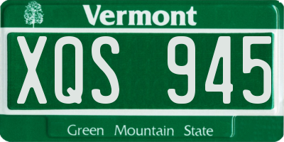 VT license plate XQS945