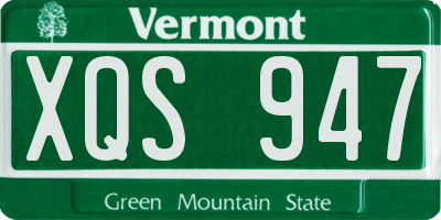 VT license plate XQS947