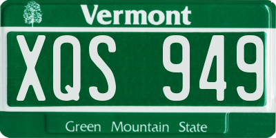 VT license plate XQS949