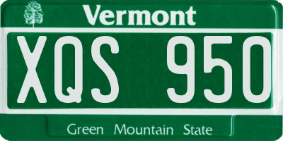 VT license plate XQS950