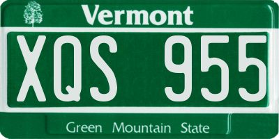 VT license plate XQS955