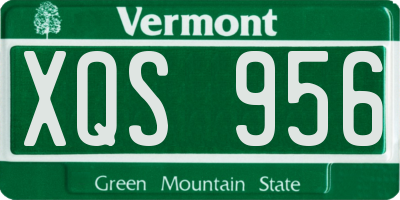 VT license plate XQS956