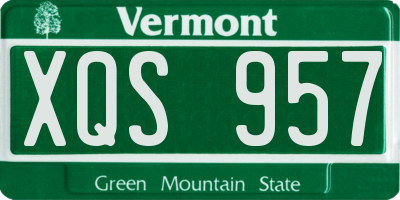 VT license plate XQS957