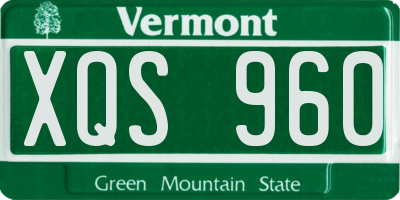 VT license plate XQS960