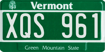VT license plate XQS961