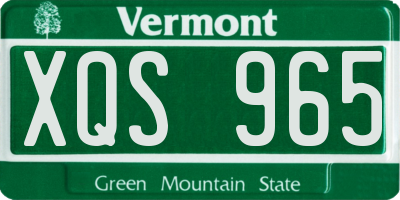 VT license plate XQS965