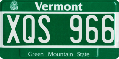 VT license plate XQS966