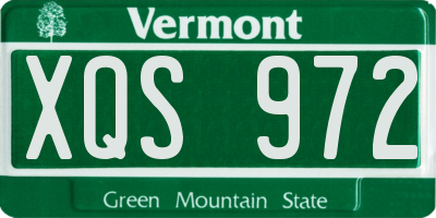 VT license plate XQS972