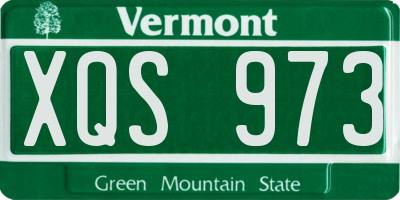 VT license plate XQS973