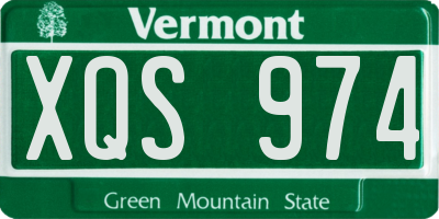 VT license plate XQS974