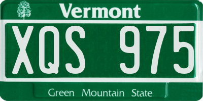 VT license plate XQS975