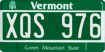 VT license plate XQS976