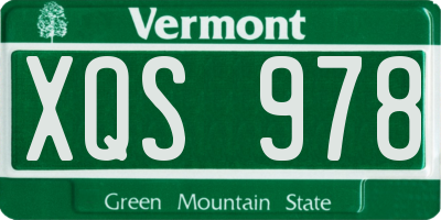 VT license plate XQS978