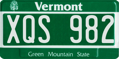 VT license plate XQS982