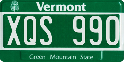 VT license plate XQS990