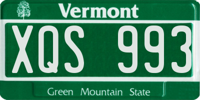 VT license plate XQS993