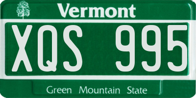 VT license plate XQS995