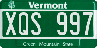 VT license plate XQS997