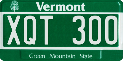 VT license plate XQT300